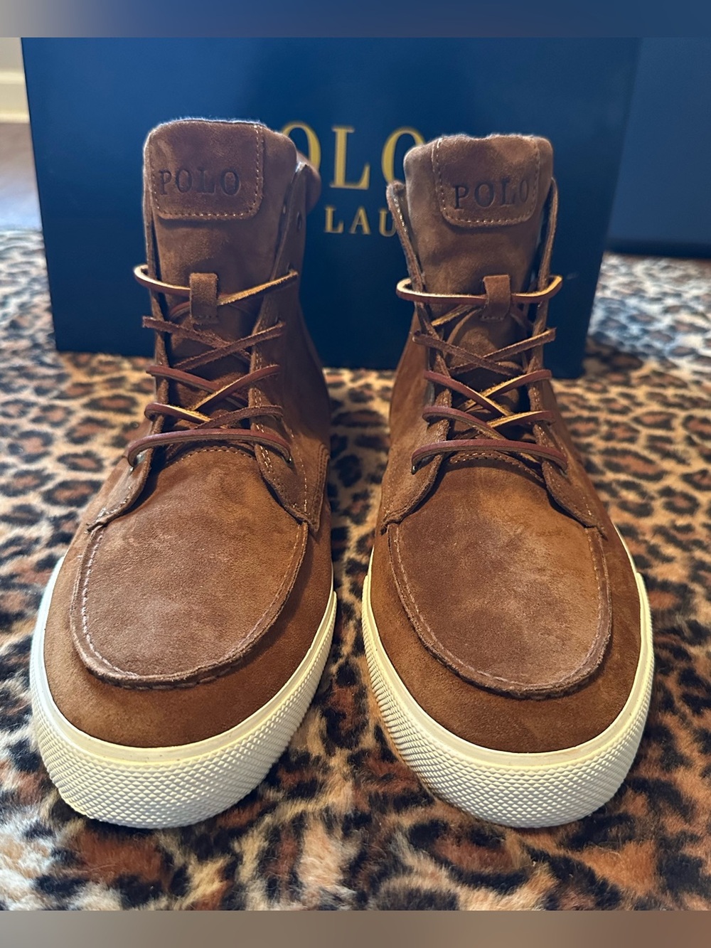 Polo Ralph Lauren Tedd Calf Suede High-Top Boots — Men's Size 14D